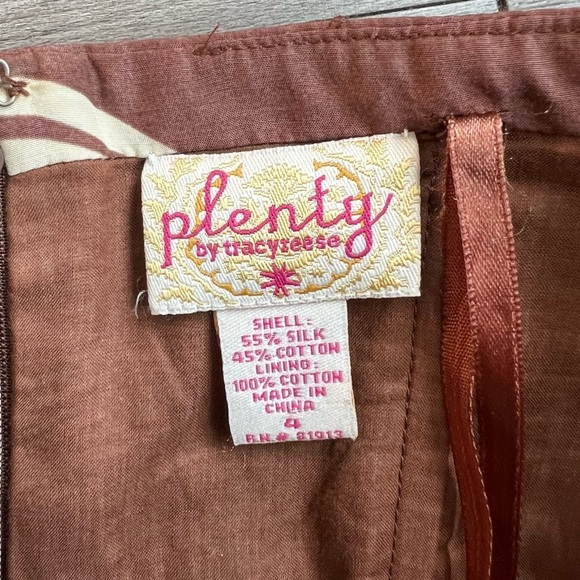 Y2K Plenty By Tracy Reese Silk Botanical Bubble Hem Strapless Mini Dress Size 4 - Picture 6 of 8